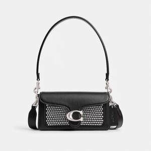 Coach Tabby Shoulder Bag 20 With Crystal In Black Leather NWT
